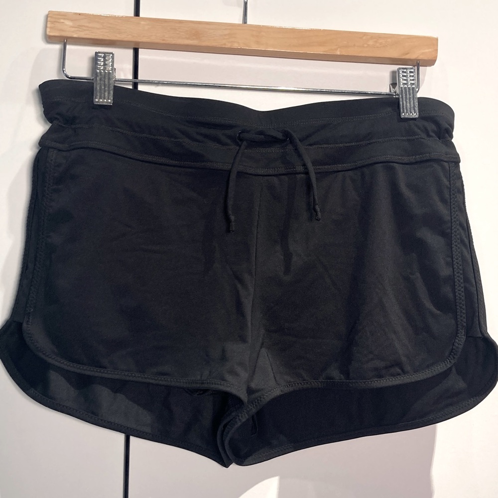 Athleta Black Women's Athletic Shorts Drawcord build in brief xs